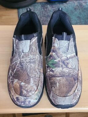 George Men's Camouflage Slip-On Loafers in Brown and Green